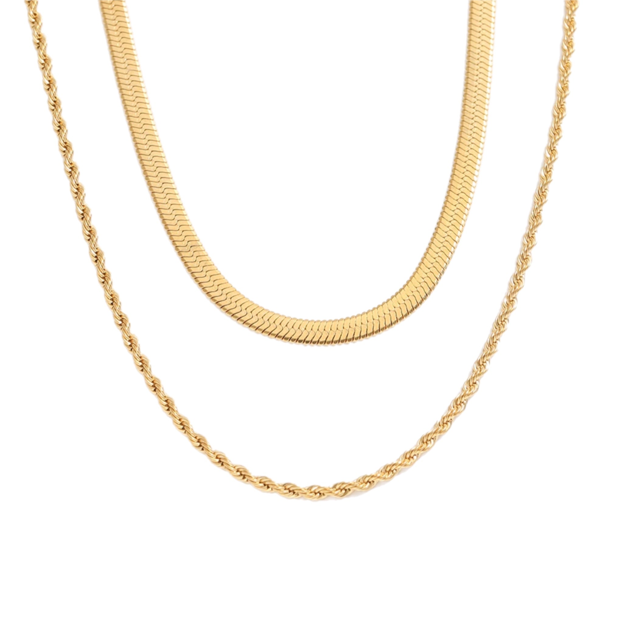 Giada Two Piece Layered Chain Necklace – KISMET SHOWROOM