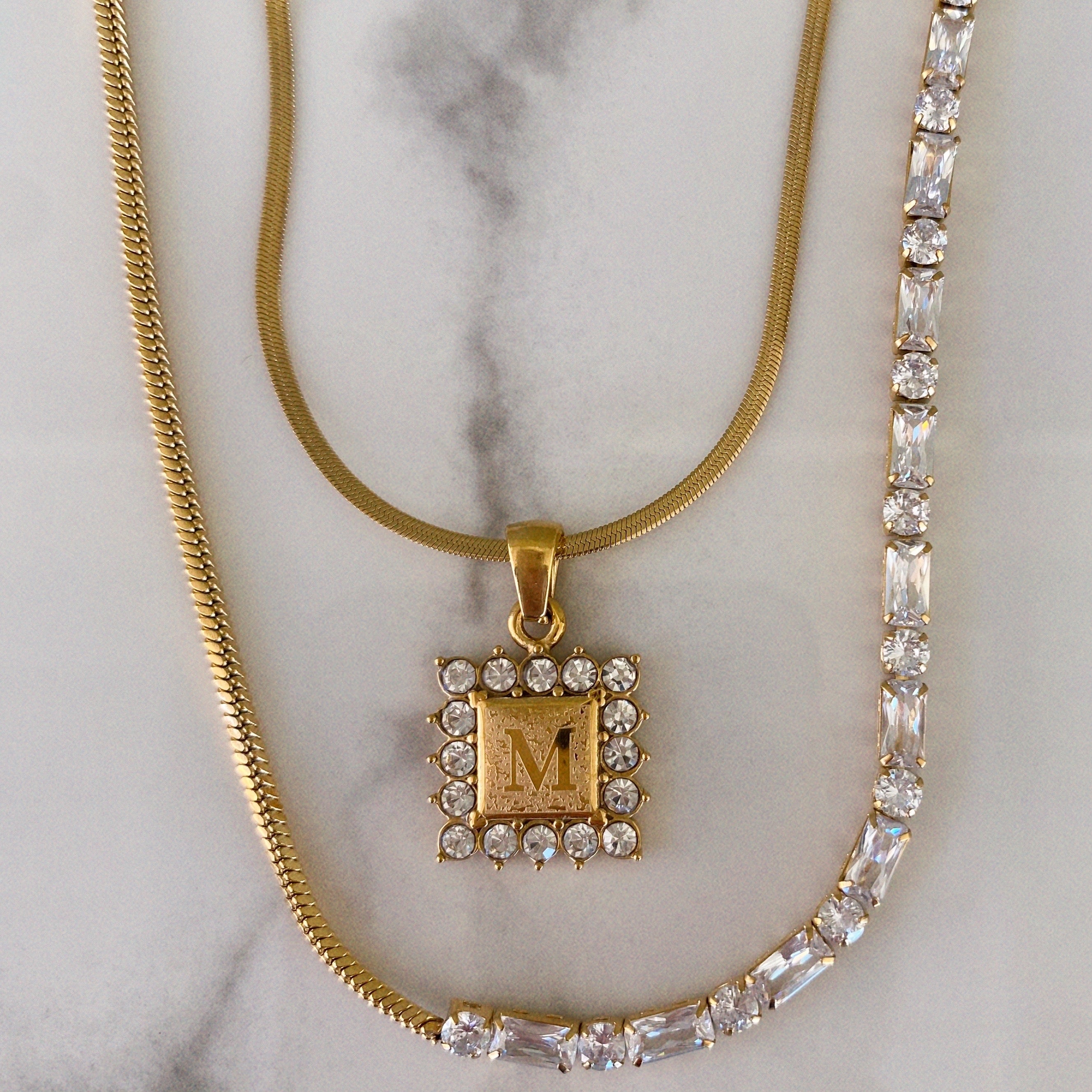 Goldie Square Initial Necklace – KISMET SHOWROOM