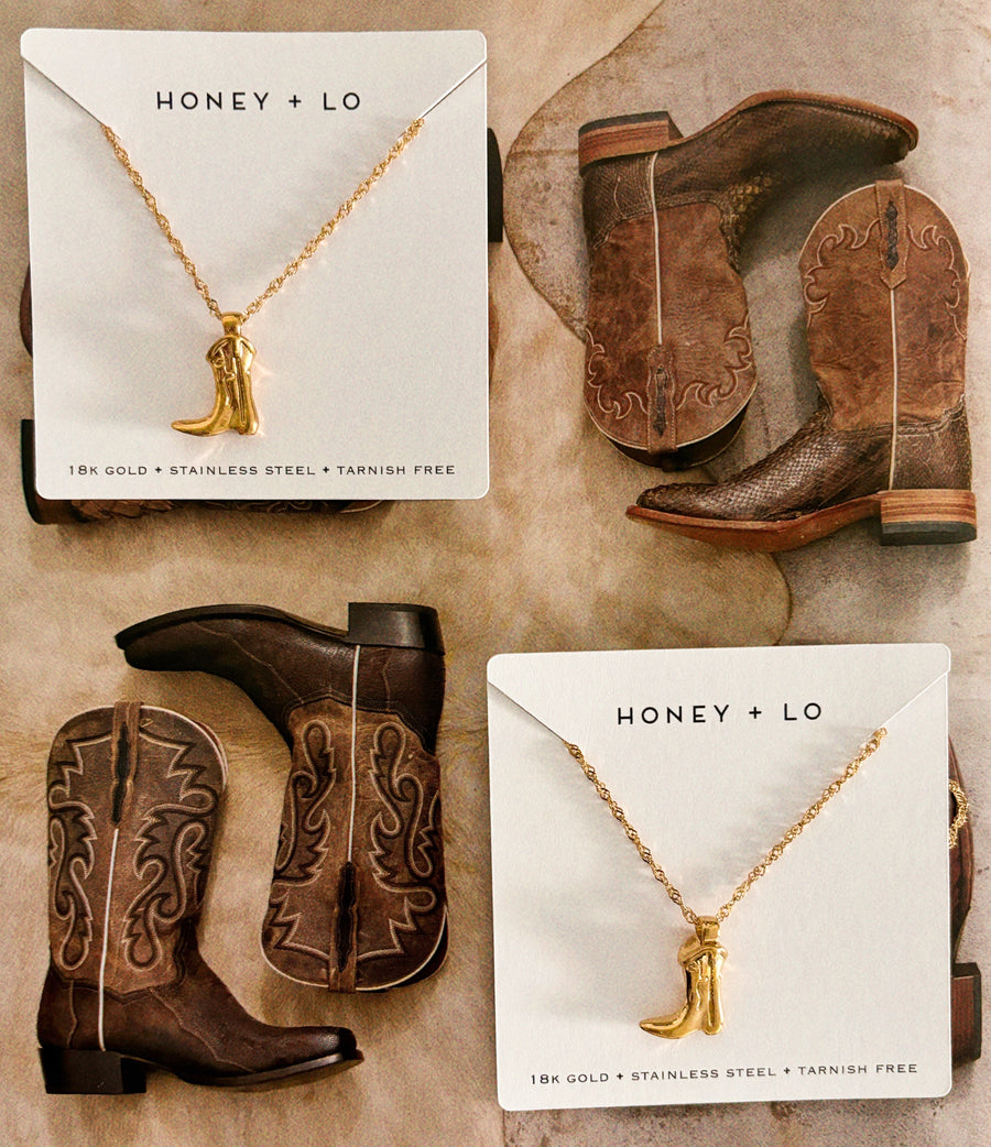 Kick Rocks Cowgirl Boot Necklace