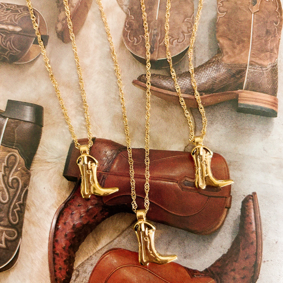 Kick Rocks Cowgirl Boot Necklace