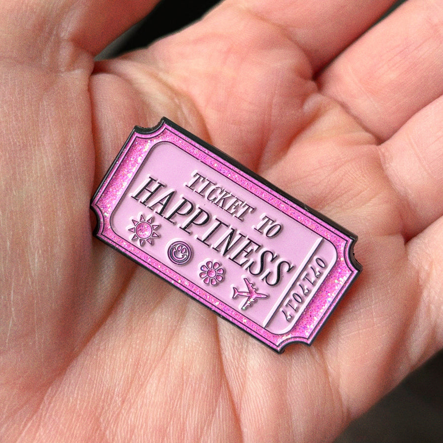 Ticket to Happiness Enamel Pin