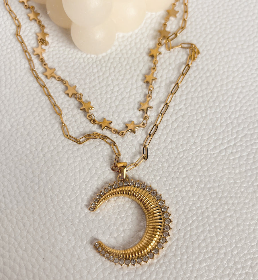 Twilight Crystal Moon Necklace