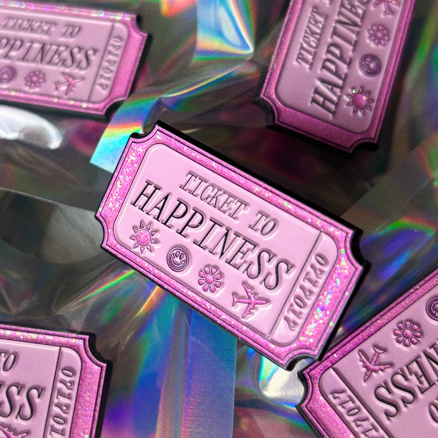 Ticket to Happiness Enamel Pin