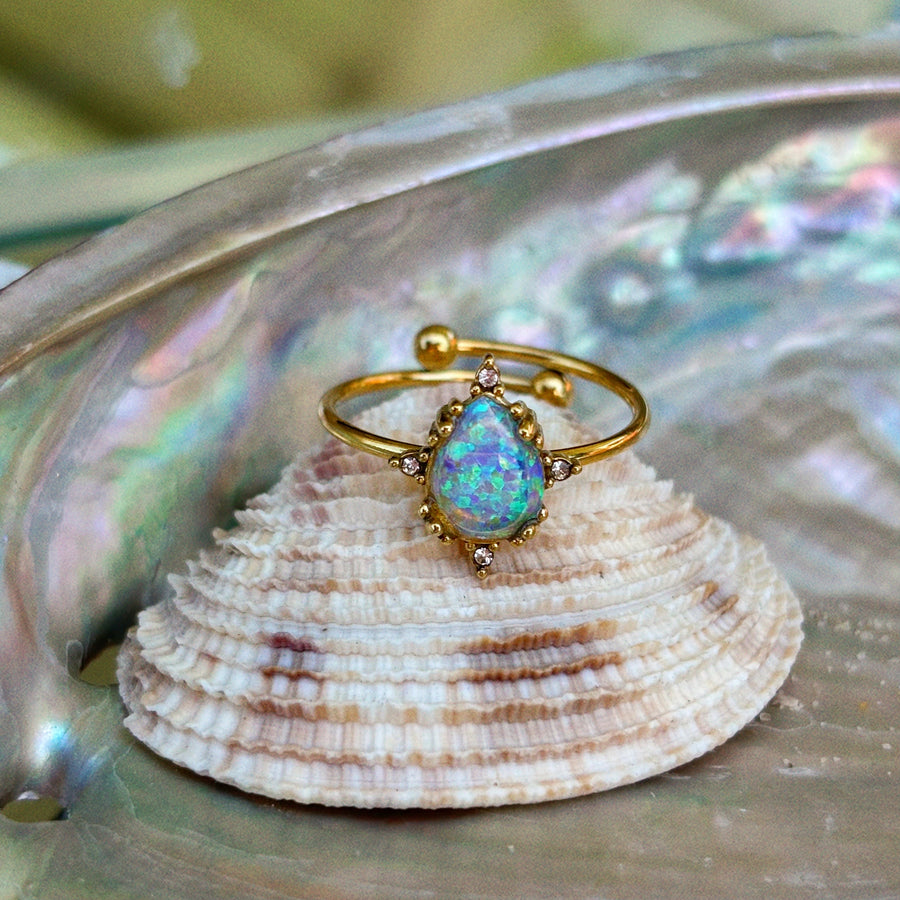 Calypso Opal Teardrop Ring – KISMET SHOWROOM - Main Image