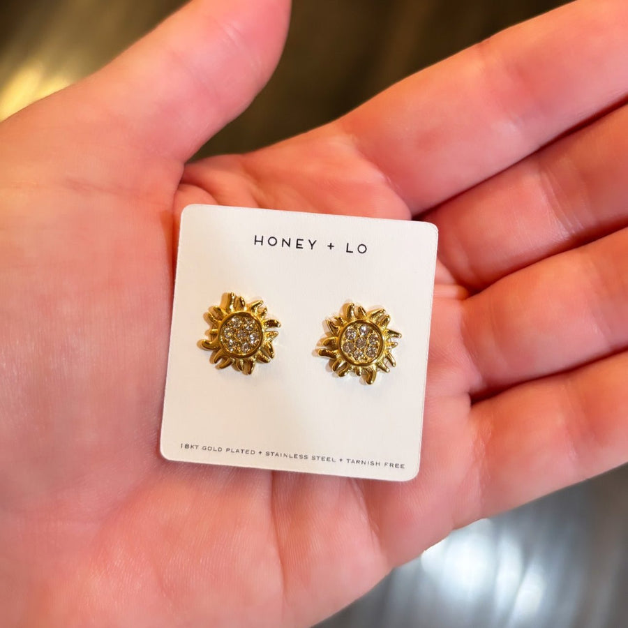 July Golden Sun Stud Earrings