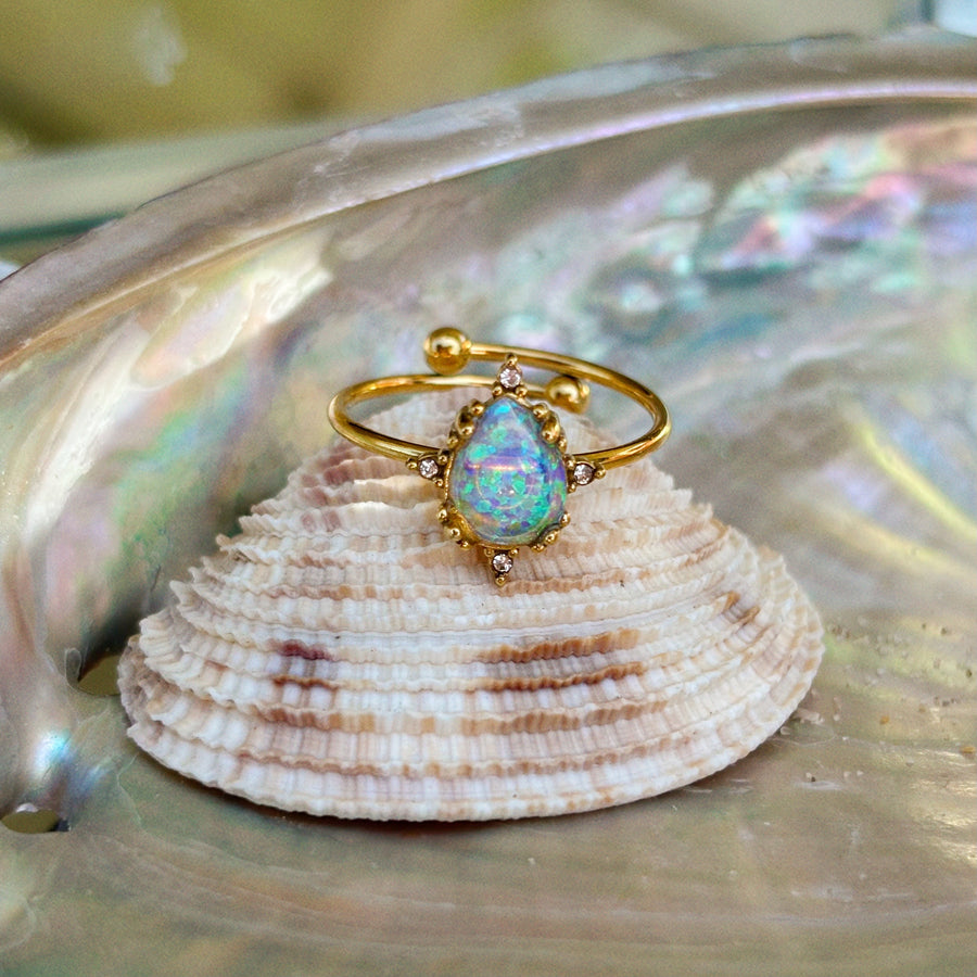 Calypso Opal Teardrop Ring