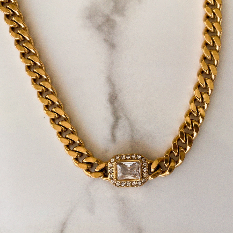 Smoke Show Crystal Cuban Chain Necklace