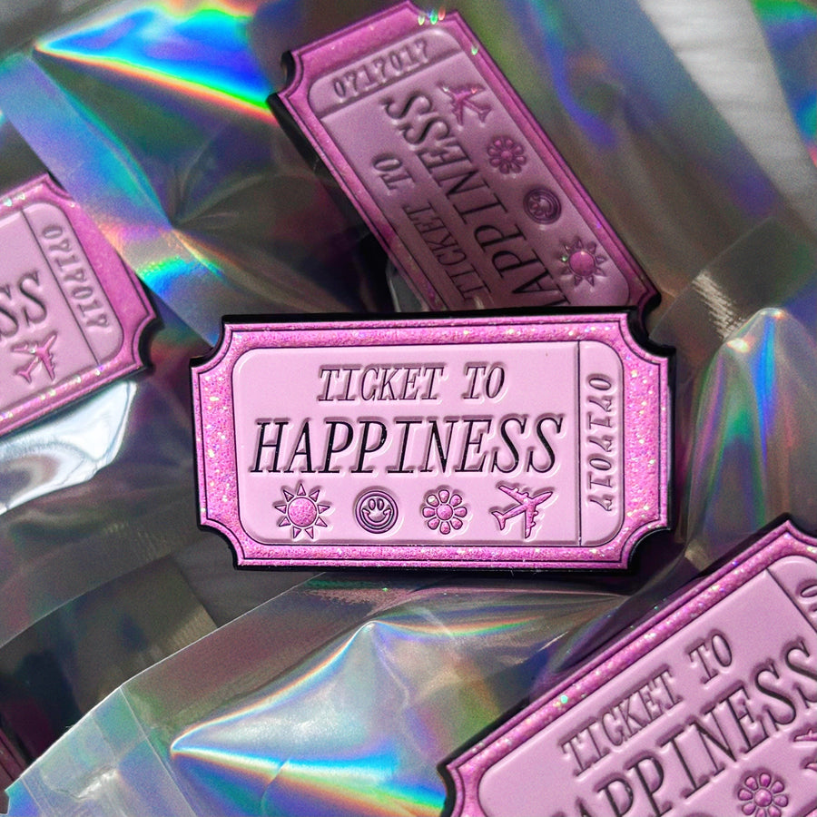 Ticket to Happiness Enamel Pin