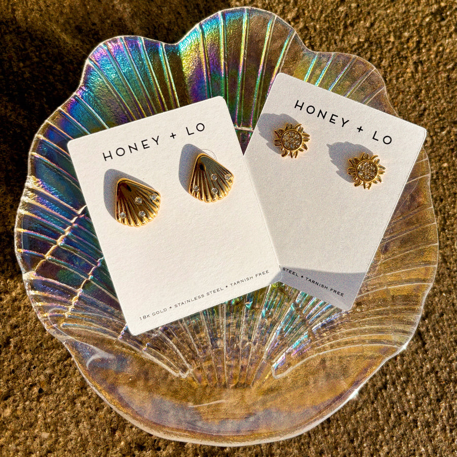 July Golden Sun Stud Earrings