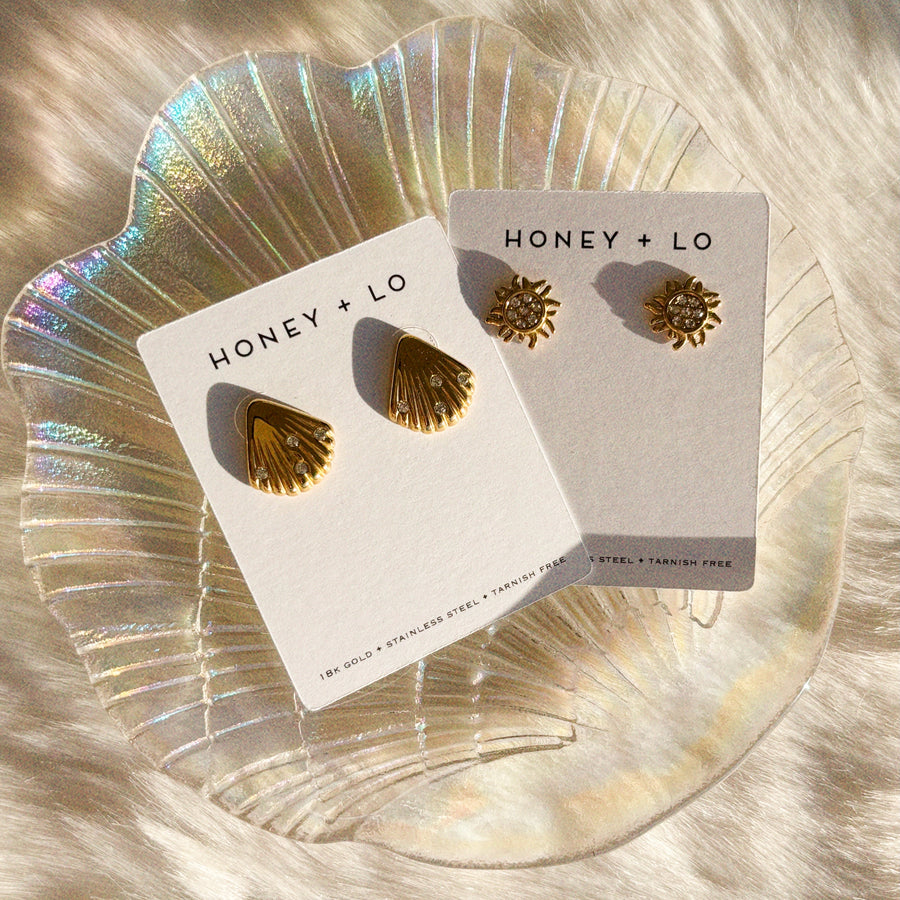 July Golden Sun Stud Earrings