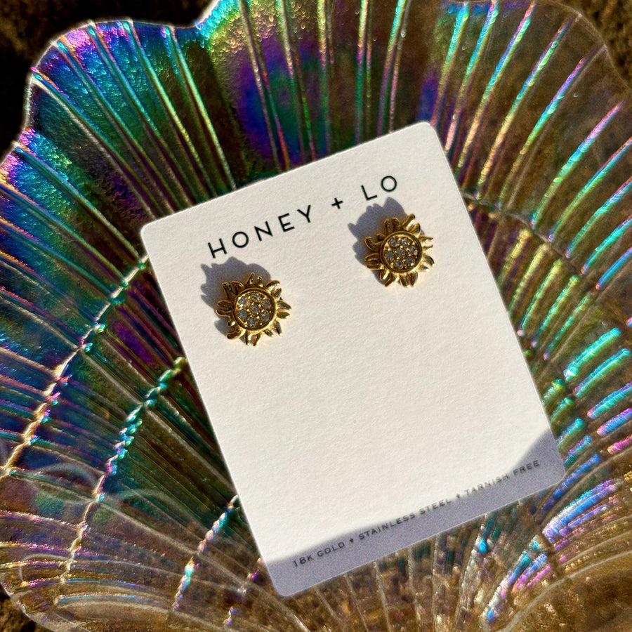 July Golden Sun Stud Earrings