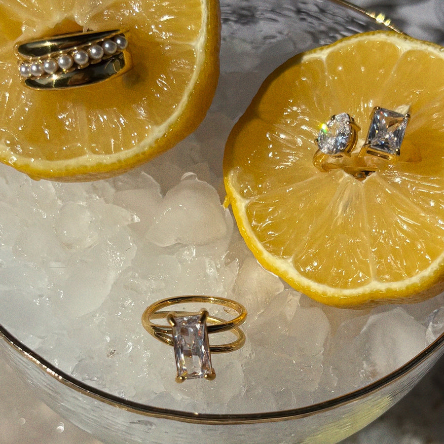 Winslet Double Crystal Statement Ring