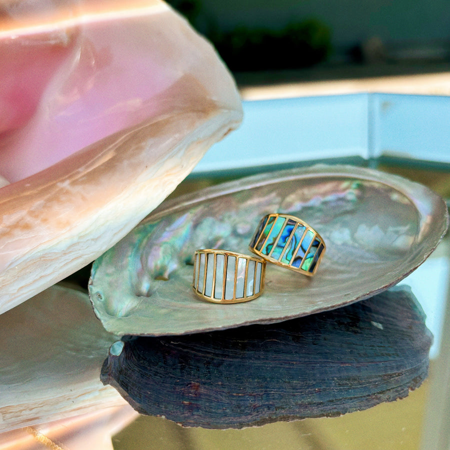 Cambria Abalone Statement Ring