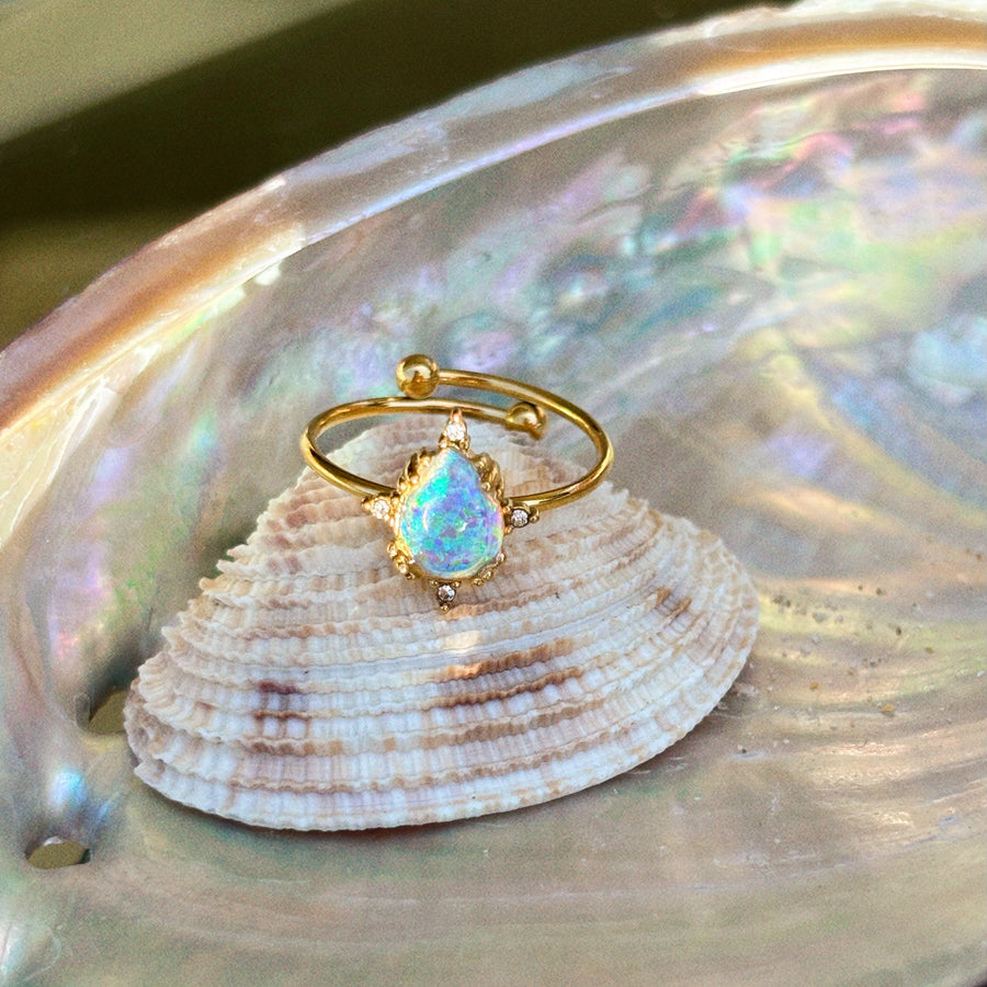 Calypso Opal Teardrop Ring