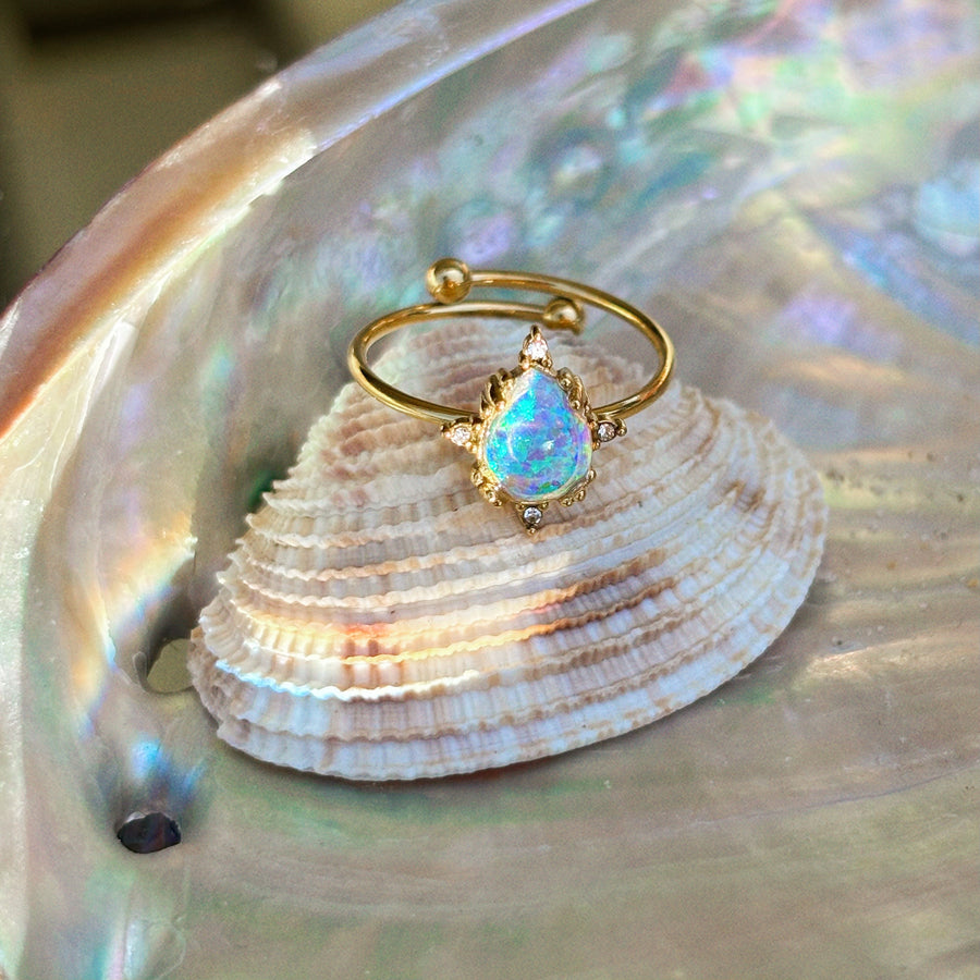 Calypso Opal Teardrop Ring