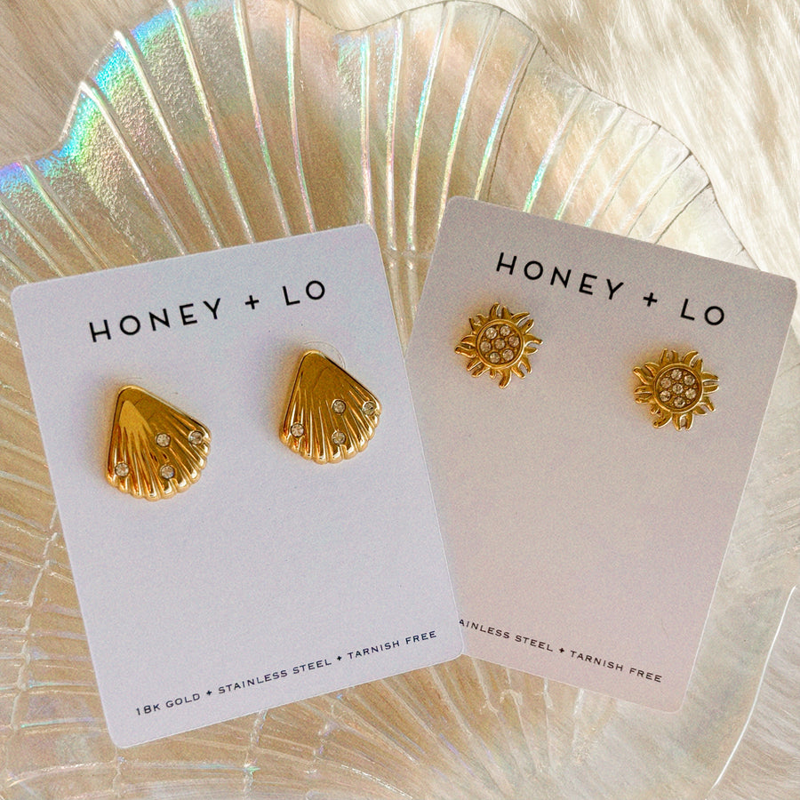 July Golden Sun Stud Earrings