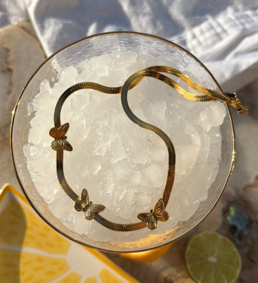 Herringbone Butterfly Necklace
