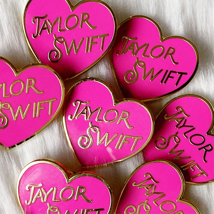 Taylor Swift Pink Heart Enamel Pin