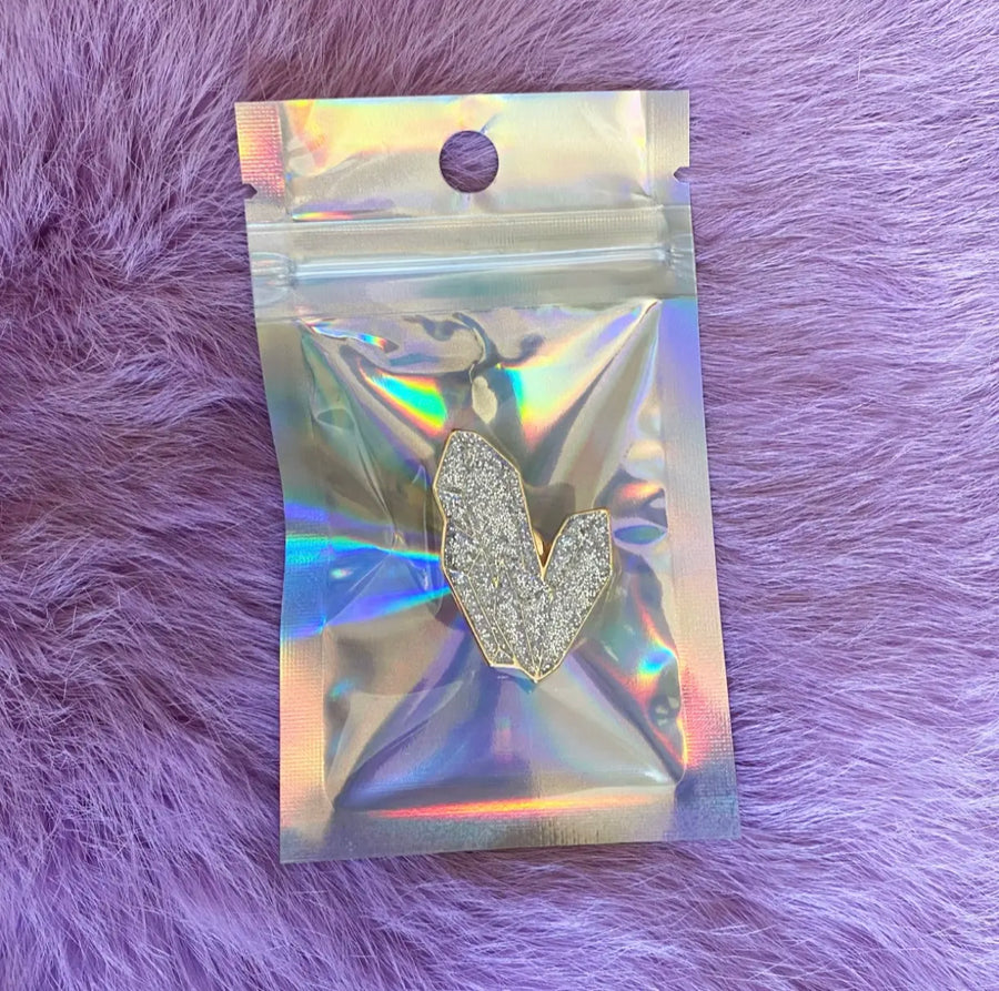 Silver Shimmer Mystic Crystal Enamel Pin