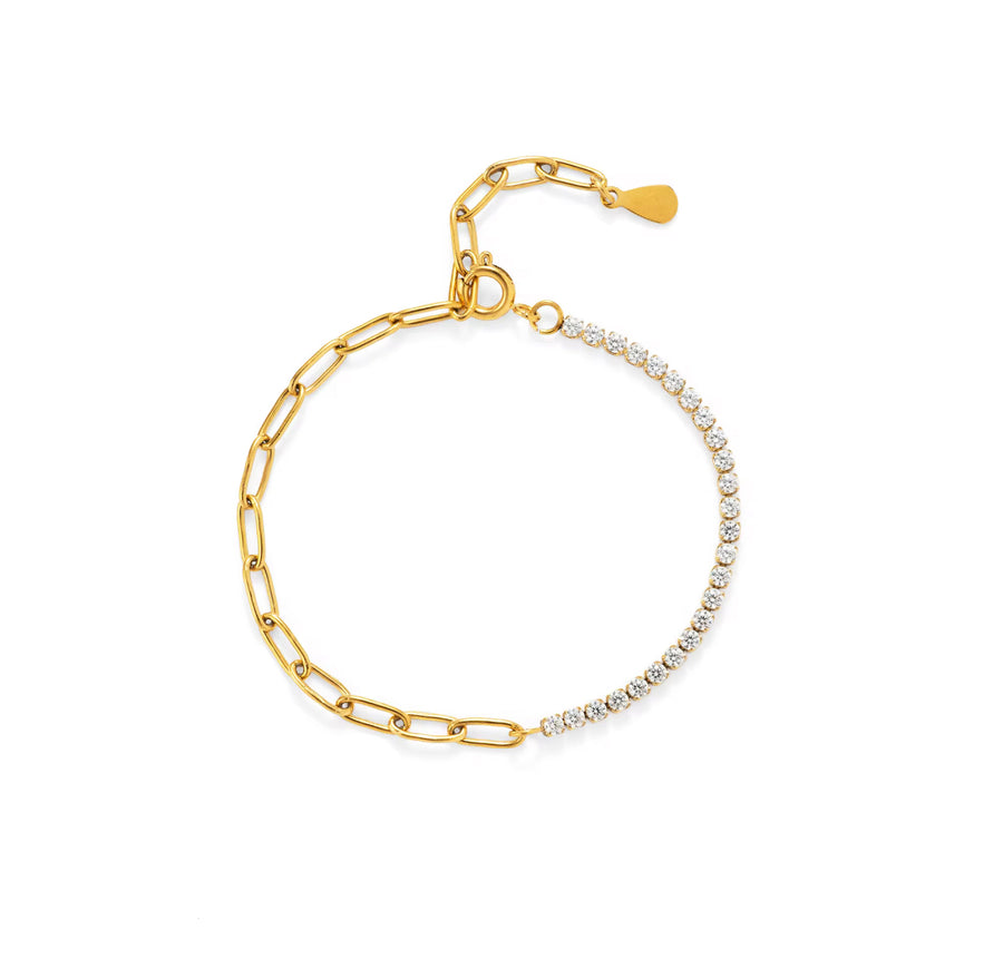 Two Faced Crystal Tennis Bracelet