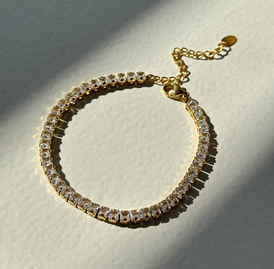 Ice Cube Crystal Tennis Bracelet