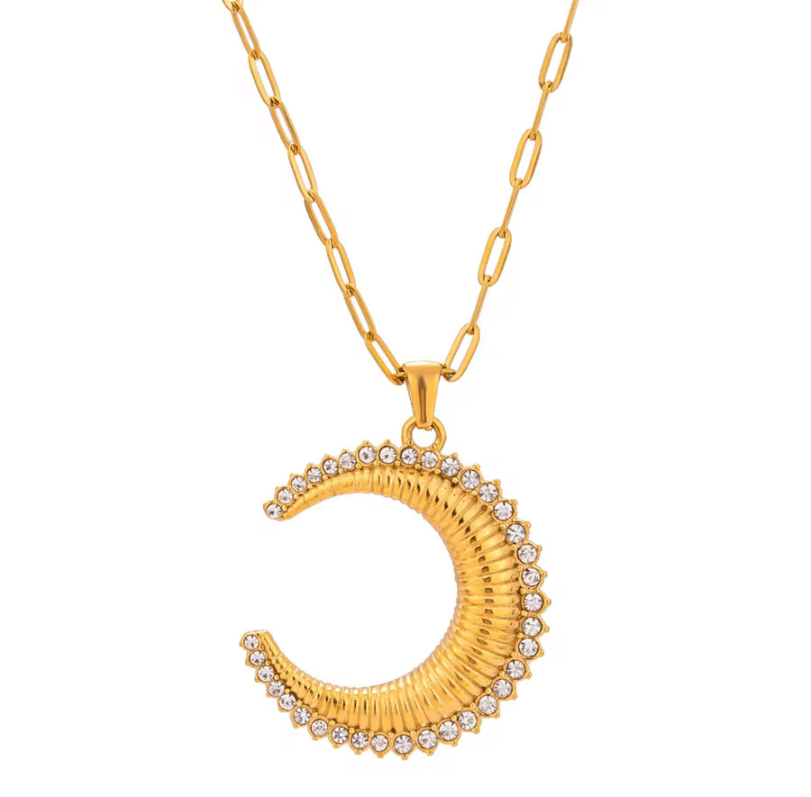 Twilight Crystal Moon Necklace