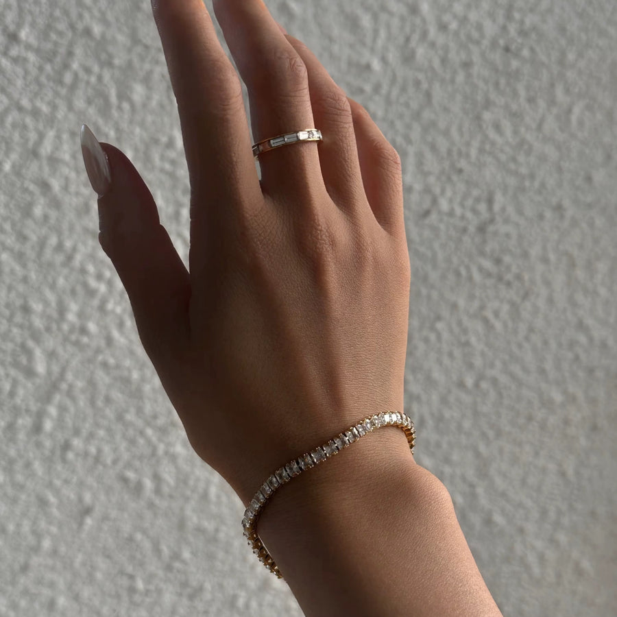 Ice Cube Crystal Tennis Bracelet
