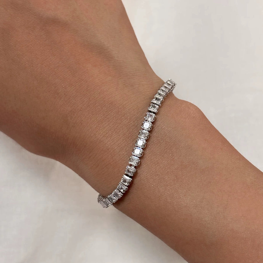 Ice Cube Crystal Tennis Bracelet