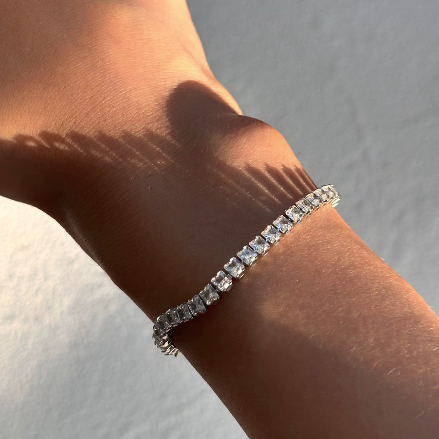 Ice Cube Crystal Tennis Bracelet