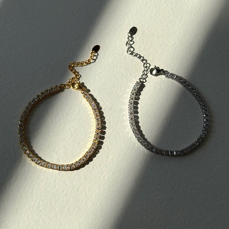 Ice Cube Crystal Tennis Bracelet