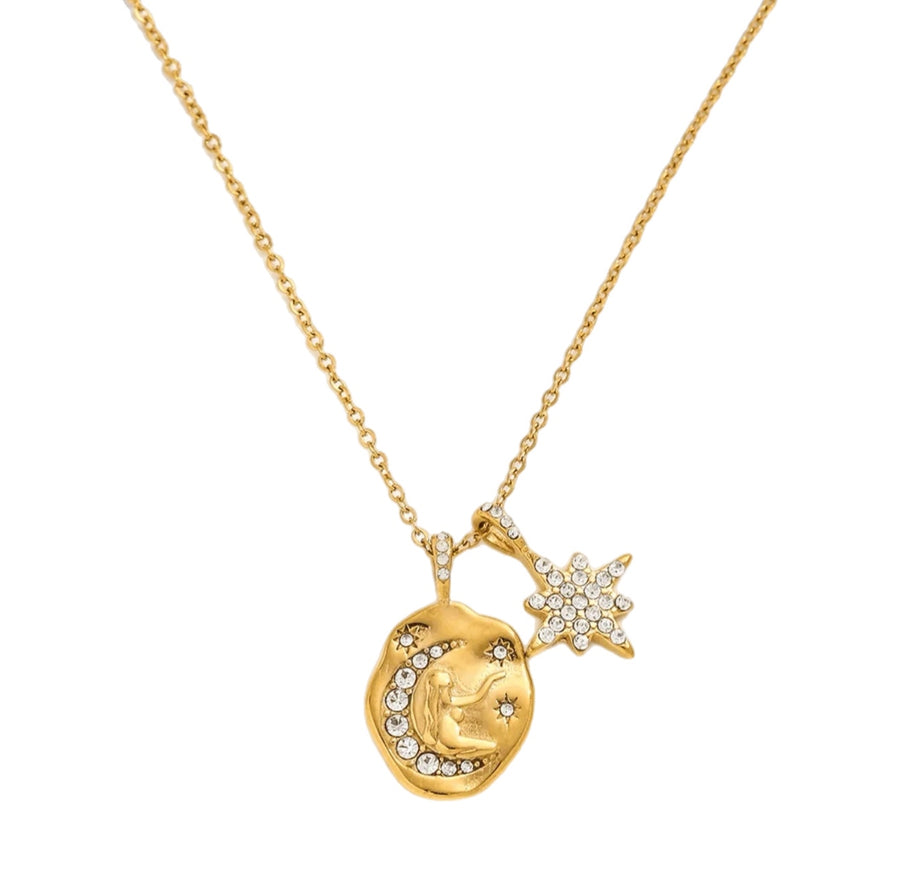 Selene Double Charm Pendant Necklace