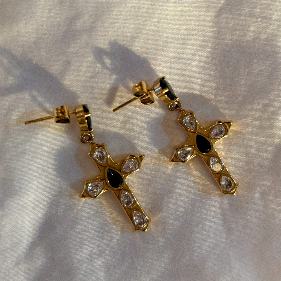 Fear Not Cross Earrings