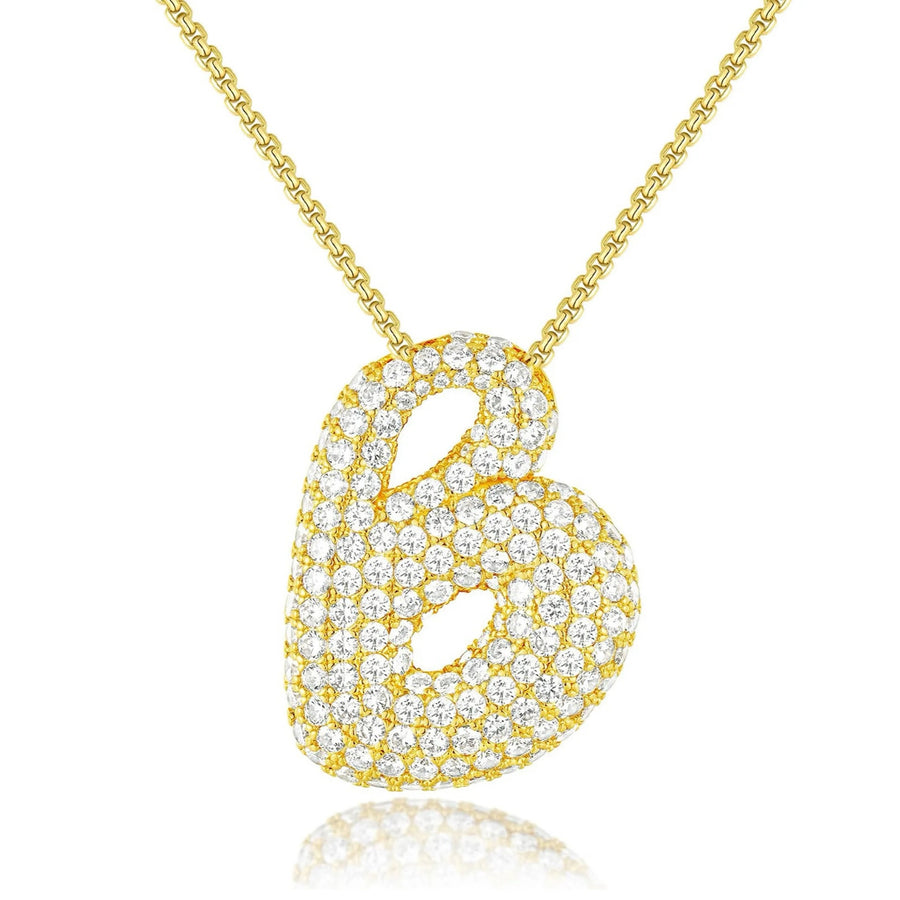 Pave Bubble Initial Necklace