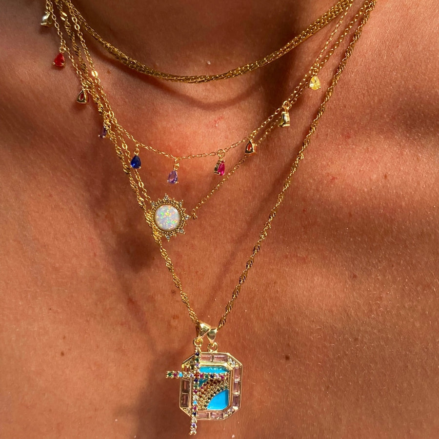 Soleil Opal Sun Necklace