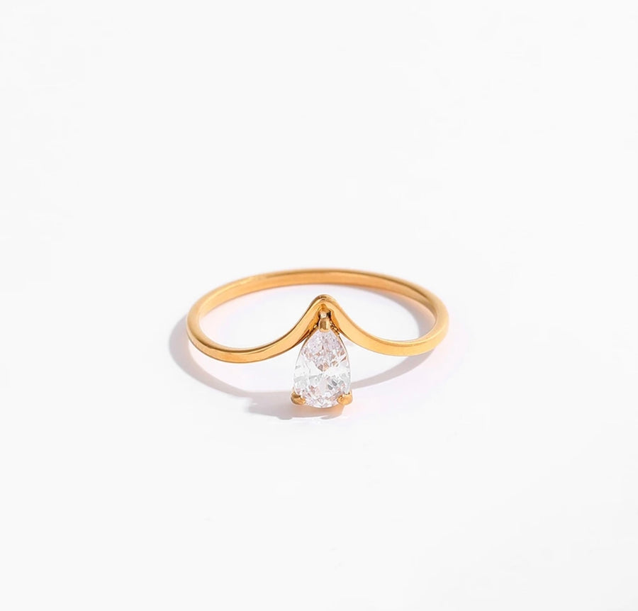 Antonia Teardrop Crystal Ring