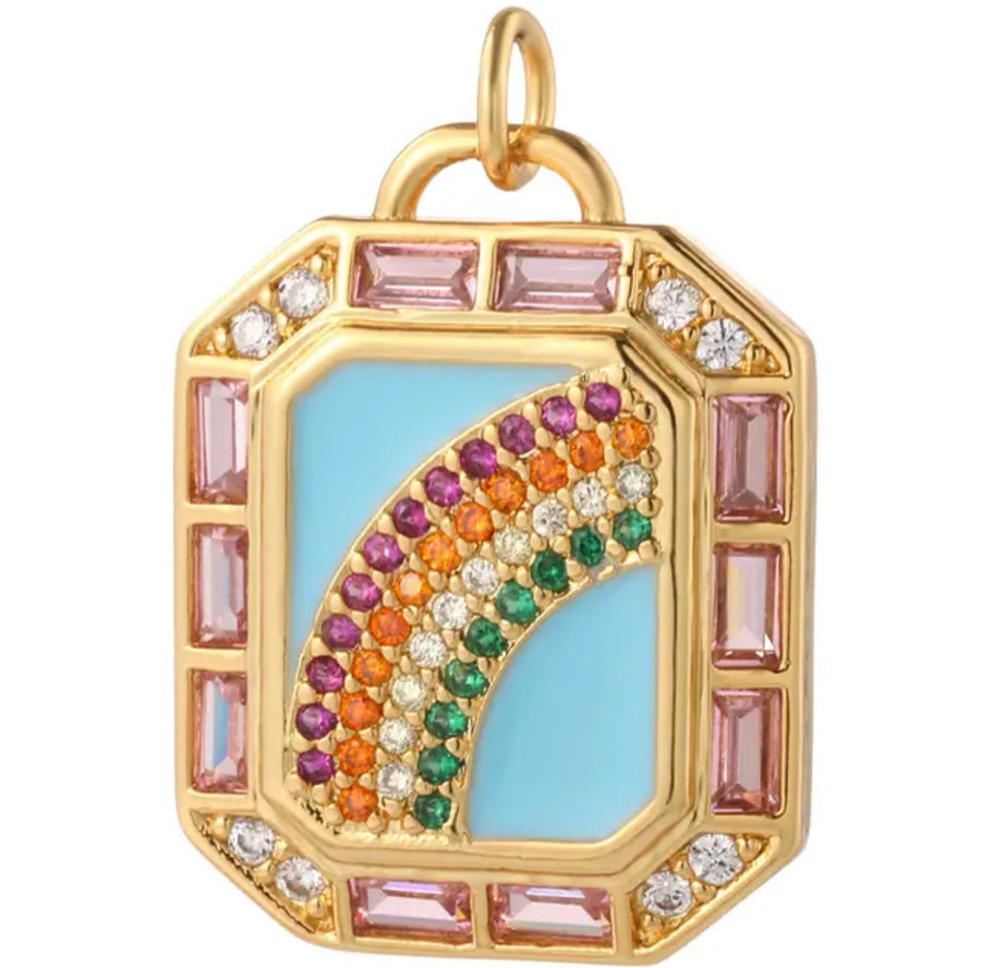 Over the Rainbow Double Charm Pendant Necklace