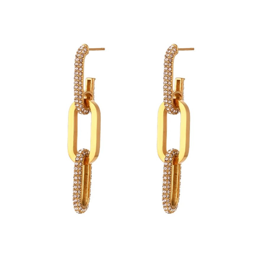 Everly CZ Chain Link Earrings