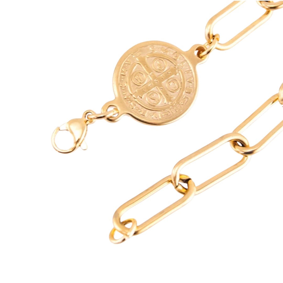St. Benedict Coin Chain Bracelet