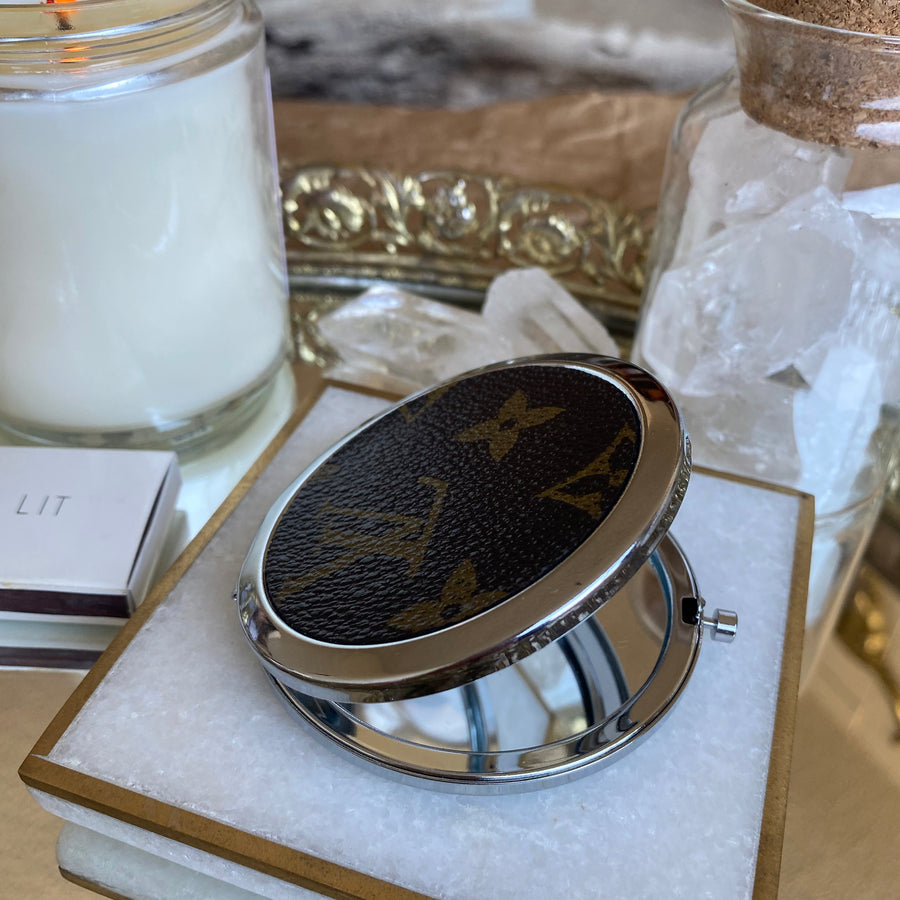 Upcycled LV + GG Compact Mirrors