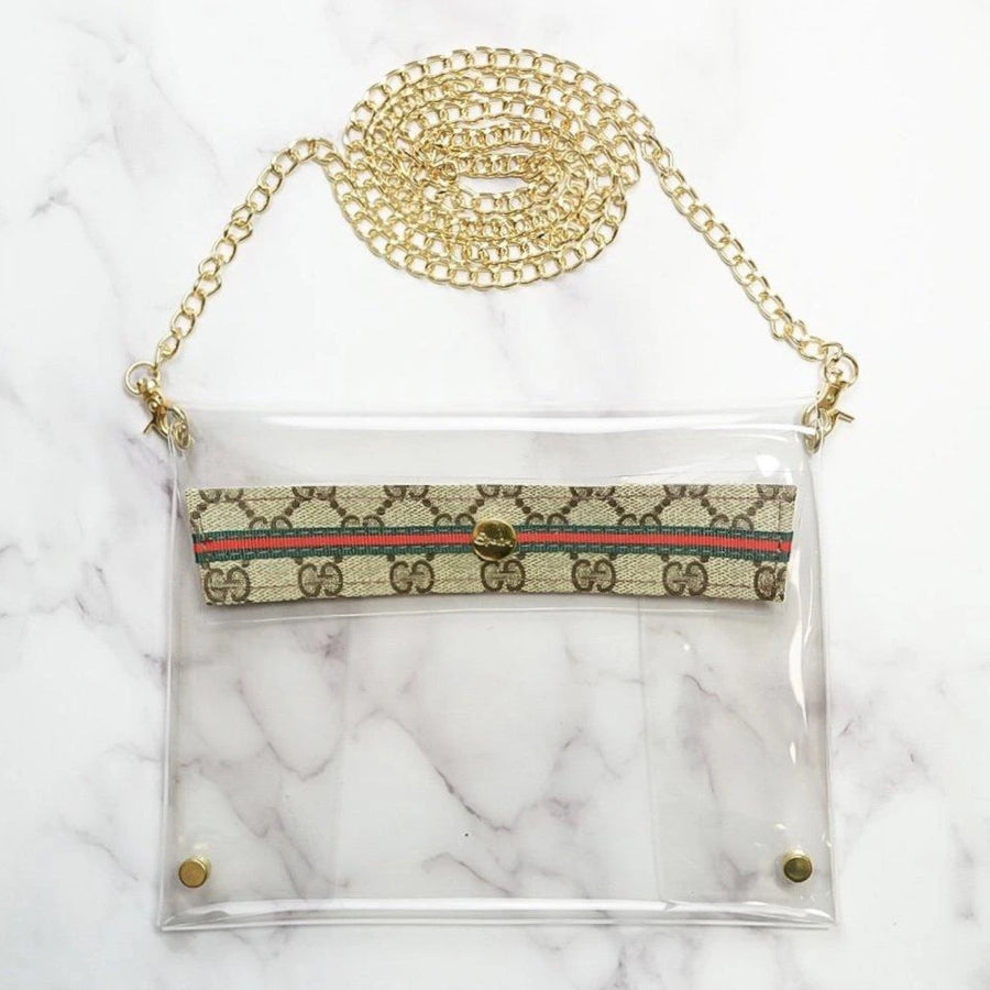 Large Clear Crossbody Bag Upcycled Webbed GG PREORDER