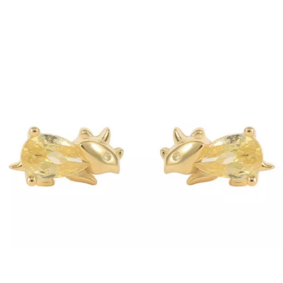 Dino Baby Gemstone Stud Earrings