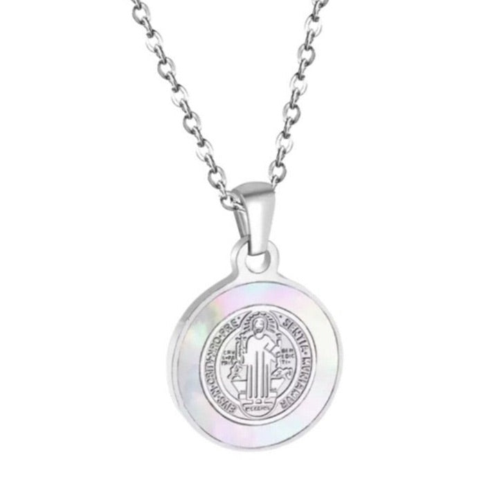Perla St. Benedict Double Sided Coin Necklace