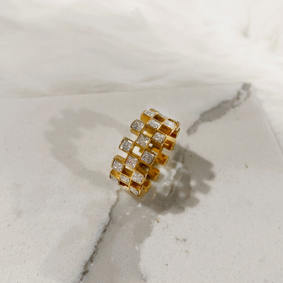 Checked Out CZ Cocktail Ring