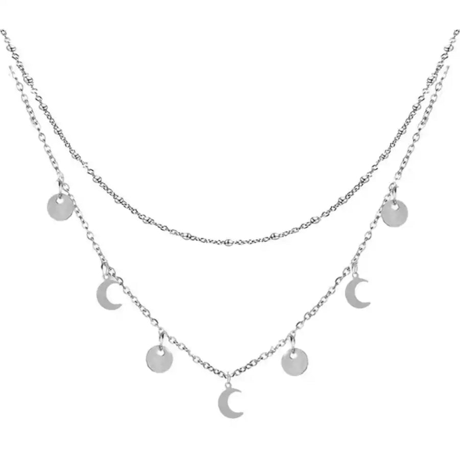 Moon Tassel Layered Shaker Necklace