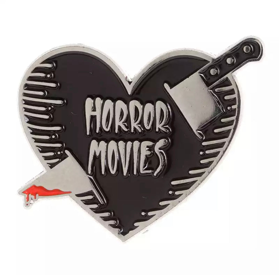 Horror Movies Heart Enamel Pin