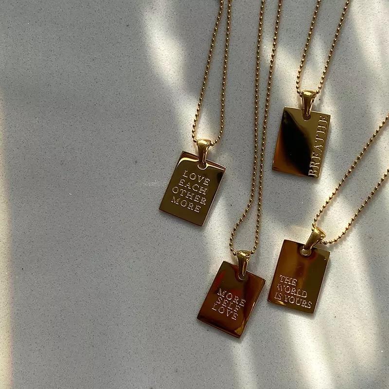 Love Eachother More Mantra Necklace