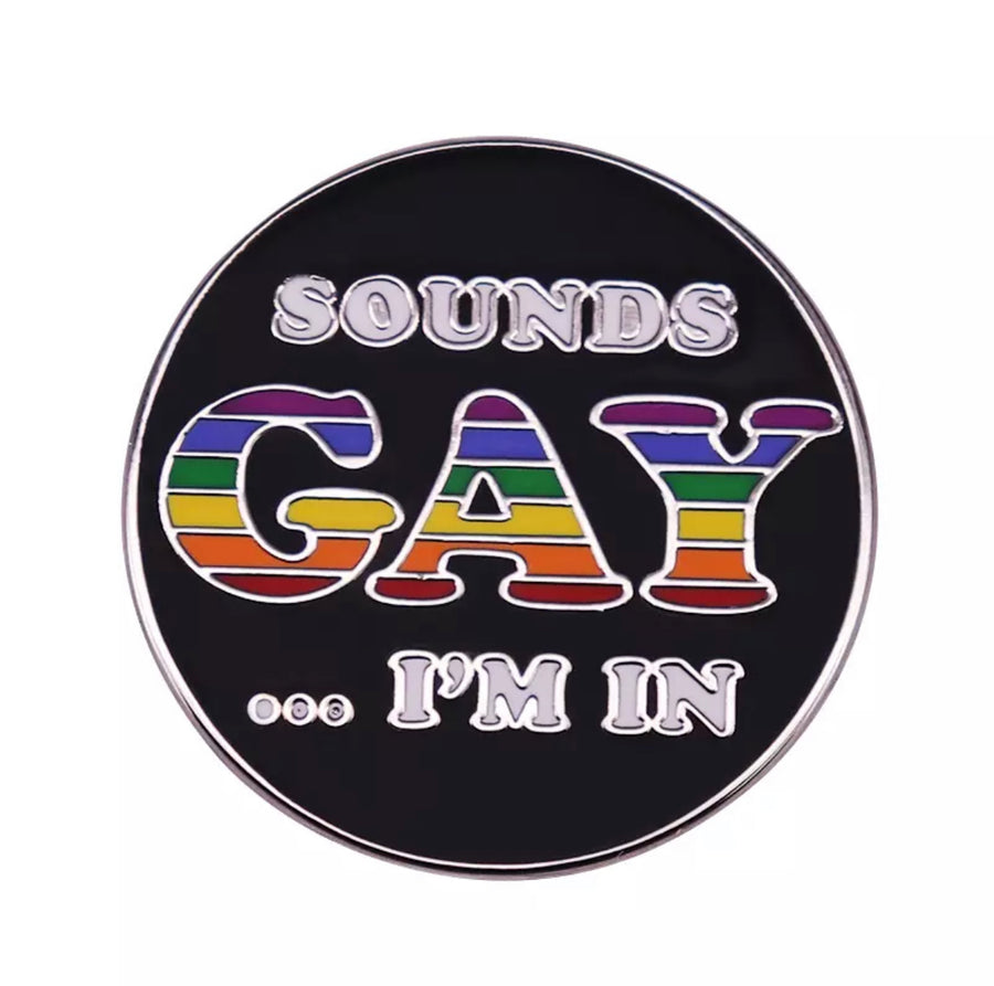 Sounds Gay Enamel Pin