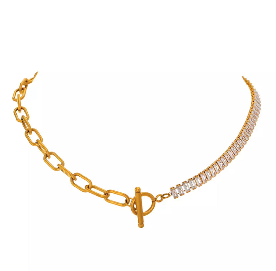 White Keys CZ Chain Choker