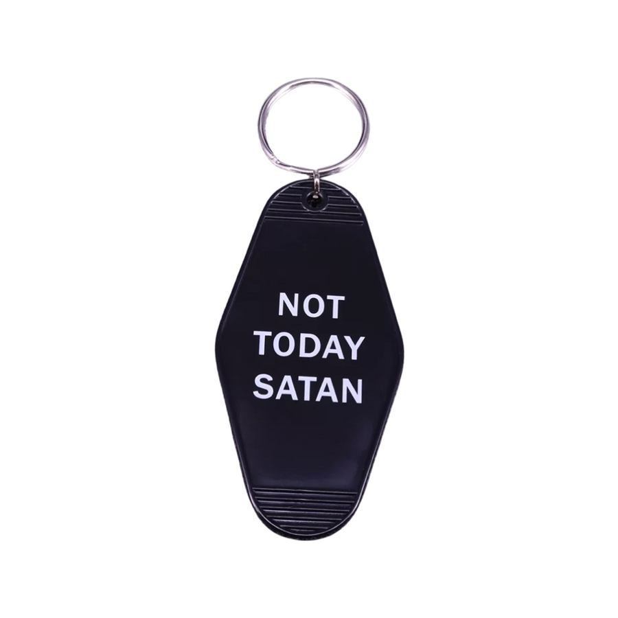 Not Today Satan Motel Key Tag Keychain