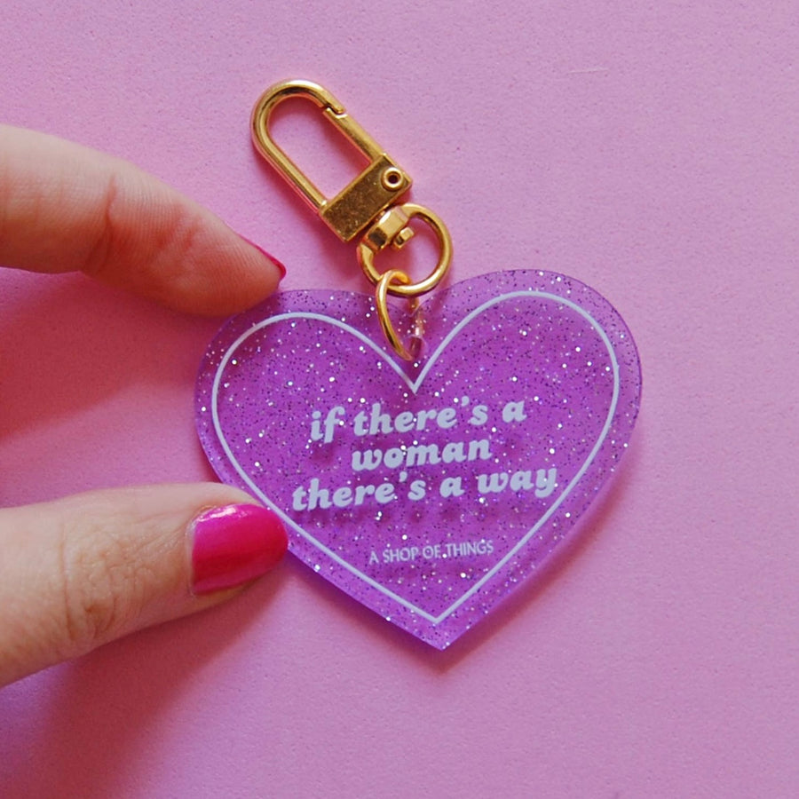 If There’s a Woman There’s a Way Heart Keychain